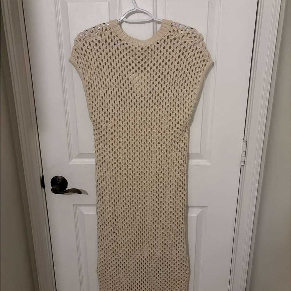 Splendid Cream Crochet Mesh Midi Dress NWT | Size M - Picture 6 of 6